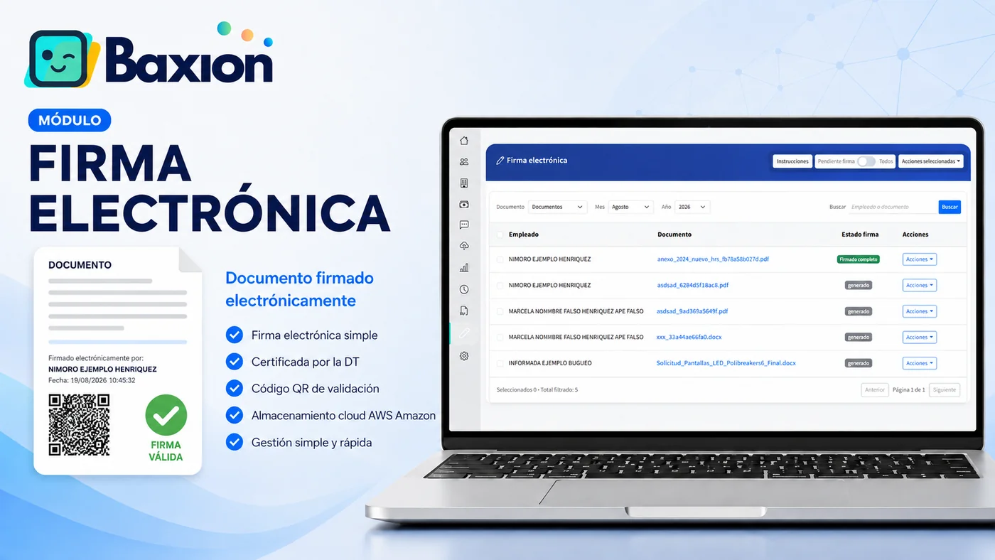 Baxion Firma Electrónica de documentos laborales